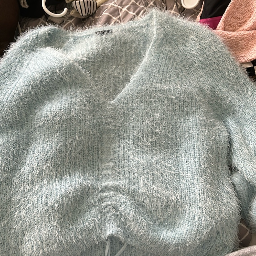 blue sweater